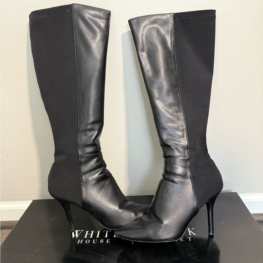 White House Black Market Black Heeled Boots
